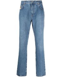 hellblaue bedruckte Jeans von Moschino