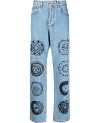 hellblaue bedruckte Jeans von MSFTSrep