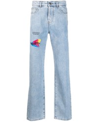 hellblaue bedruckte Jeans von MSFTSrep