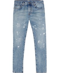 hellblaue bedruckte Jeans von Off-White
