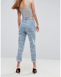 hellblaue bedruckte Jeans von Asos