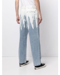 hellblaue bedruckte Jeans von Feng Chen Wang