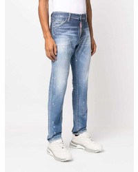 hellblaue bedruckte Jeans von DSQUARED2