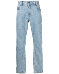 hellblaue bedruckte Jeans von Pleasures