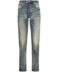 hellblaue bedruckte Jeans von purple brand