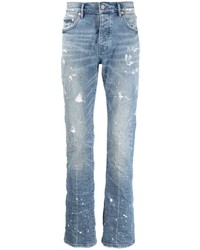 hellblaue bedruckte Jeans von purple brand