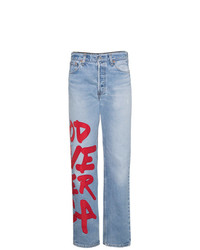 hellblaue bedruckte Jeans von R13