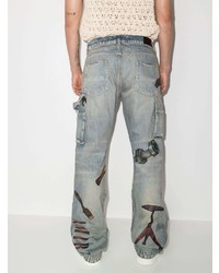 hellblaue bedruckte Jeans von Amiri