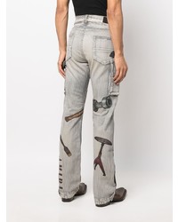 hellblaue bedruckte Jeans von Amiri