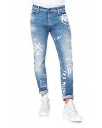 hellblaue bedruckte Jeans von SALSA