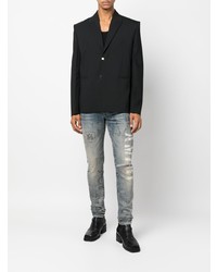 hellblaue bedruckte Jeans von Amiri