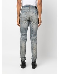 hellblaue bedruckte Jeans von Amiri