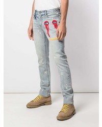 hellblaue bedruckte Jeans von Haculla