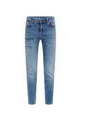 hellblaue bedruckte Jeans von SOCCX