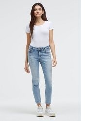 hellblaue bedruckte Jeans von SOCCX