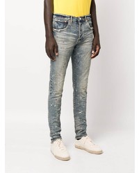 hellblaue bedruckte Jeans von purple brand