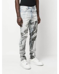 hellblaue bedruckte Jeans von Ksubi