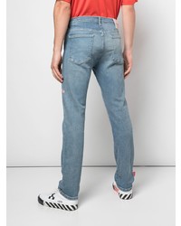 hellblaue bedruckte Jeans von Lost Daze