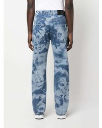 hellblaue bedruckte Jeans von MSGM