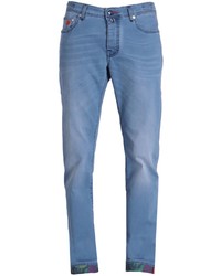 hellblaue bedruckte Jeans von Vilebrequin