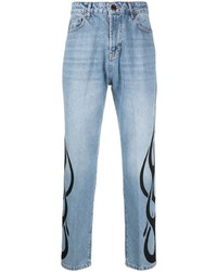 hellblaue bedruckte Jeans von Vision Of Super