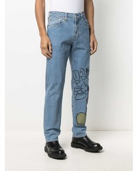 hellblaue bedruckte Jeans von Levi's