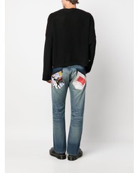 hellblaue bedruckte Jeans von Junya Watanabe MAN