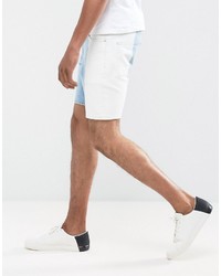 hellblaue bedruckte Jeansshorts von Asos