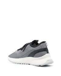 hellblaue bedruckte Leder niedrige Sneakers von Bally