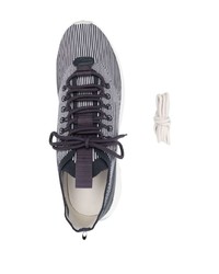 hellblaue bedruckte Leder niedrige Sneakers von Bally