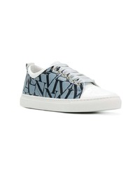 hellblaue bedruckte niedrige Sneakers von Lanvin