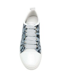 hellblaue bedruckte niedrige Sneakers von Lanvin