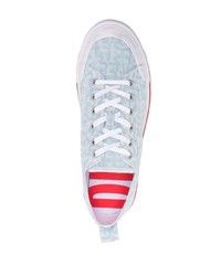 hellblaue bedruckte niedrige Sneakers von Diesel