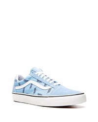 hellblaue bedruckte Segeltuch niedrige Sneakers von Vans