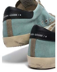 hellblaue bedruckte Segeltuch niedrige Sneakers von Golden Goose