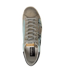 hellblaue bedruckte Segeltuch niedrige Sneakers von Golden Goose