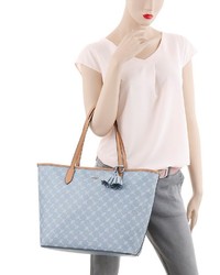 hellblaue bedruckte Shopper Tasche aus Leder von Joop!