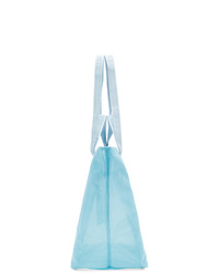 hellblaue bedruckte Shopper Tasche aus Segeltuch von Off-White