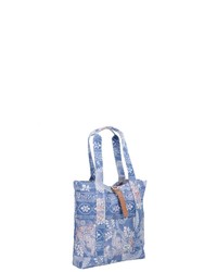 hellblaue bedruckte Shopper Tasche aus Segeltuch von Herschel