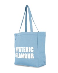 hellblaue bedruckte Shopper Tasche aus Segeltuch von Hysteric Glamour