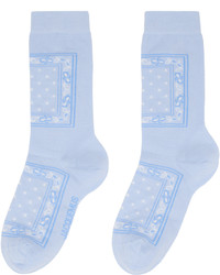 hellblaue bedruckte Socken von Jacquemus