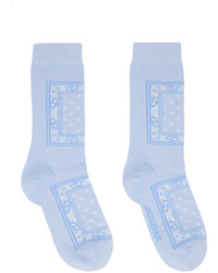 hellblaue bedruckte Socken von Jacquemus
