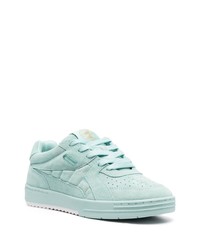 hellblaue bedruckte Wildleder niedrige Sneakers von Palm Angels