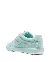 hellblaue bedruckte Wildleder niedrige Sneakers von Palm Angels