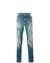 hellblaue beschlagene Jeans von Saint Laurent