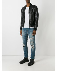 hellblaue beschlagene Jeans von Saint Laurent