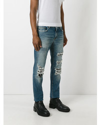 hellblaue beschlagene Jeans von Saint Laurent