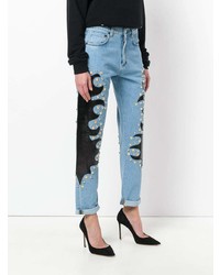 hellblaue beschlagene Jeans von Moschino