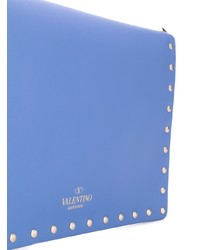 hellblaue beschlagene Leder Clutch von Valentino