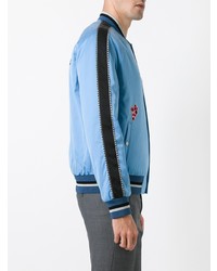 hellblaue bestickte Bomberjacke von Lanvin